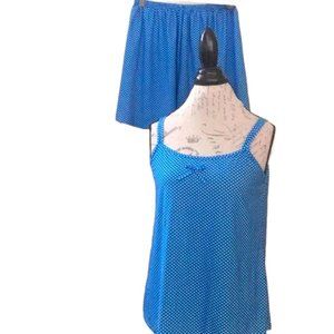 Blue & White Polka Dot Loungewear Set Size L